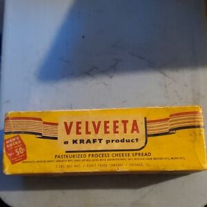 Vintage VELVEETA Cheese Box- Yellow